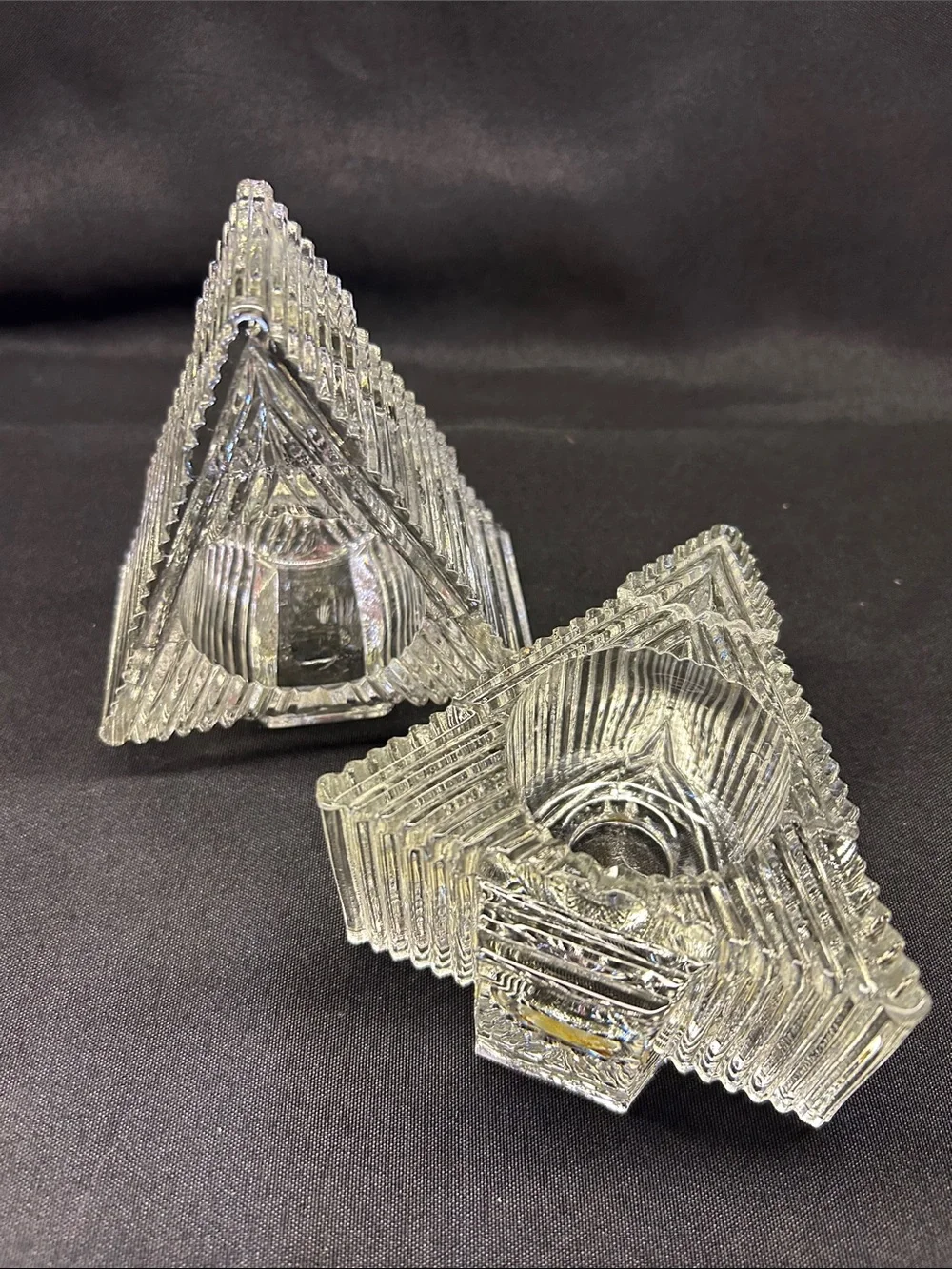 Vintage Avon Christmas Tree Votive Candle Holder - set of 2